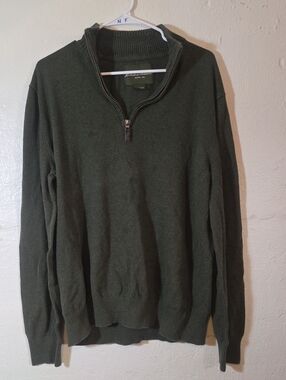 Eddie Bauer Men's Zip-Neck Sweater in Forest Green Seattle USA Size TXL